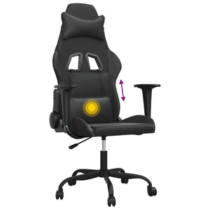 Καρέκλα Gaming Μασάζ Μαύρη από Συνθετικό Δέρμα