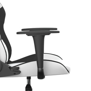 Καρέκλα Gaming Μασάζ Λευκό/Μαύρο από Συνθετικό Δέρμα