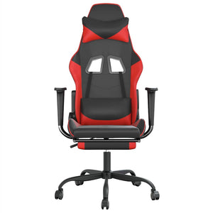 Καρέκλα Gaming Μασάζ Υποπόδιο Μαύρο/Πράσινο από Συνθετικό Δέρμα