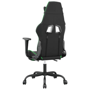 Καρέκλα Gaming Μασάζ Υποπόδιο Μαύρο/Πράσινο από Συνθετικό Δέρμα