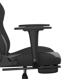 Καρέκλα Gaming Μασάζ Υποπόδιο Μαύροαπό Συνθετικό Δέρμα