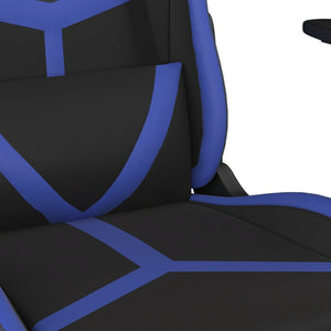 Καρέκλα Gaming Μασάζ Μαύρο/Μπλε από Συνθετικό Δέρμα