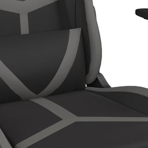 Καρέκλα Gaming Μασάζ Μαύρο/Γκρι από Συνθετικό Δέρμα