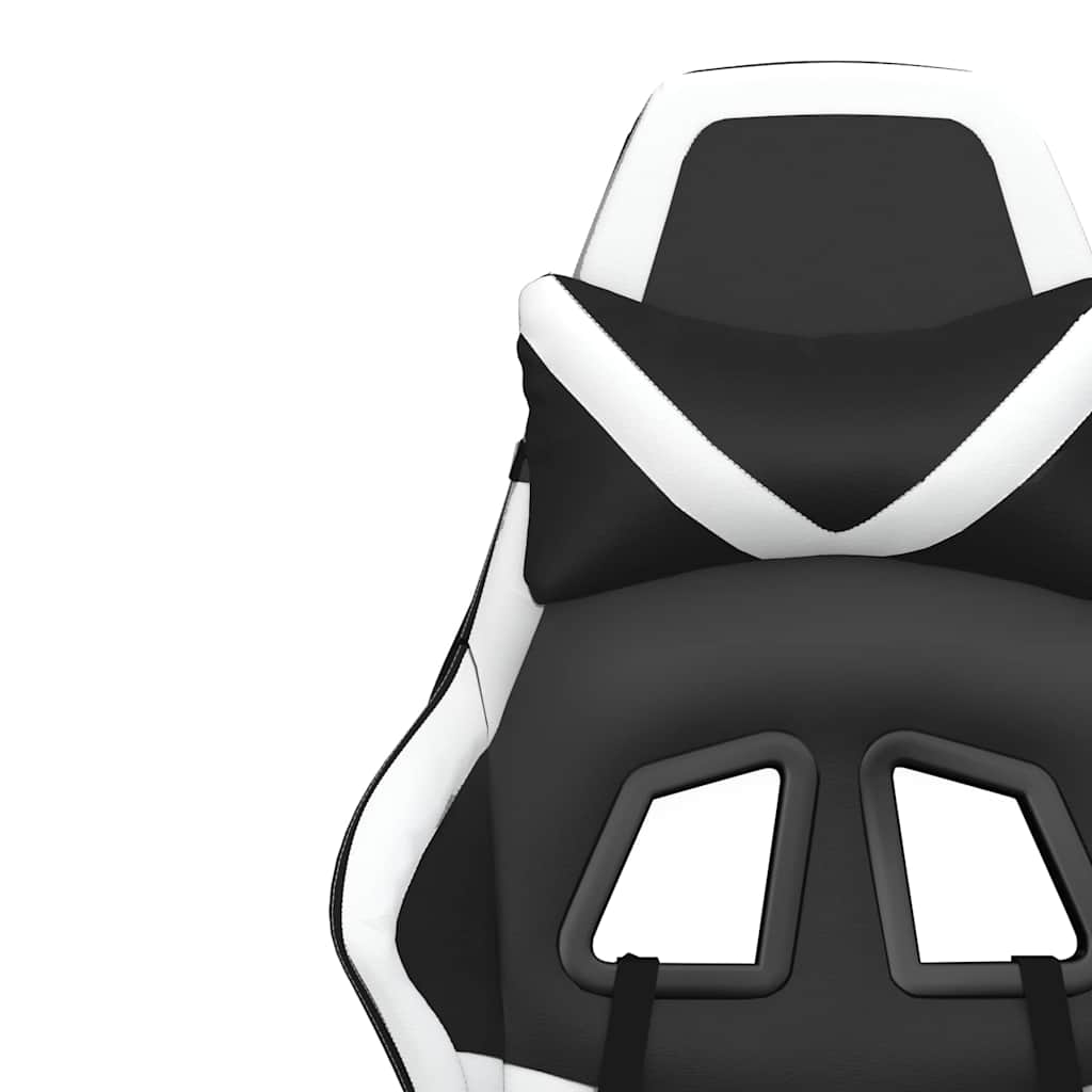 Καρέκλα Gaming Μασάζ Ασπρόμαυρη από Συνθετικό Δέρμα
