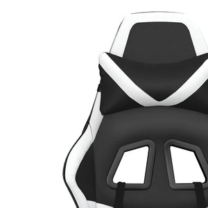 Καρέκλα Gaming Μασάζ Ασπρόμαυρη από Συνθετικό Δέρμα
