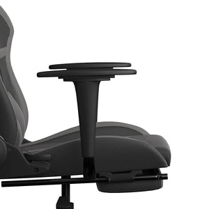 Καρέκλα Gaming Μασάζ Υποπόδιο Μαύρο&Γκρι από Συνθετικό Δέρμα