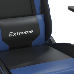 Καρέκλα Gaming Μασάζ Μαύρο/Μπλε από Συνθετικό Δέρμα