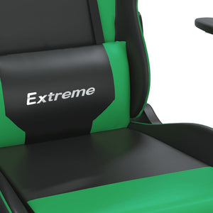 Καρέκλα Gaming Μασάζ Μαύρο/Πράσινο από Συνθετικό Δέρμα