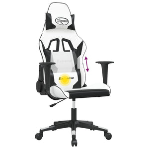 Καρέκλα Gaming Μασάζ Λευκό/Μαύρο από Συνθετικό Δέρμα