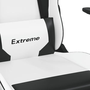 Καρέκλα Gaming Μασάζ Λευκό/Μαύρο από Συνθετικό Δέρμα