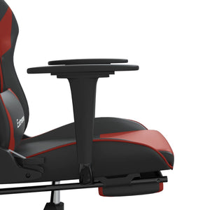 Καρέκλα Gaming Μασάζ Υποπόδιο Μαύρο/Μπορντό από Συνθετικό Δέρμα