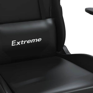 Καρέκλα Gaming Μασάζ Υποπόδιο Μαύροαπό Συνθετικό Δέρμα