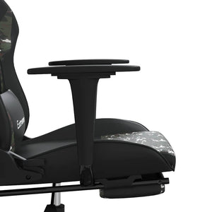 Καρέκλα Gaming Μασάζ Υποπόδιο Μαύρος Παραλλαγή Συνθετικό Δέρμα
