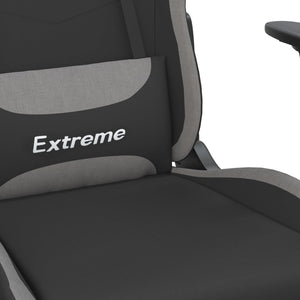 Καρέκλα Μασάζ Gaming Μαύρο και Ανοιχτό Γκρι Υφασμάτινη