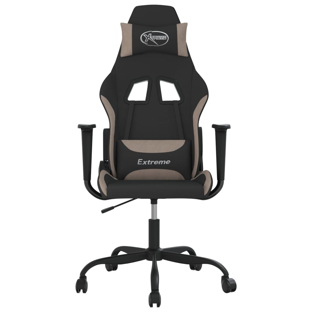 Καρέκλα Μασάζ Gaming Μαύρη και Taupe Υφασμάτινη