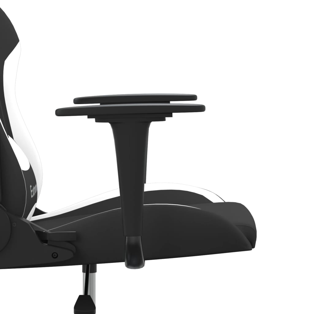 Καρέκλα Μασάζ Gaming Μαύρη και Λευκή Υφασμάτινη