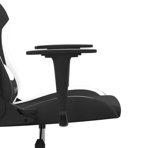 Καρέκλα Μασάζ Gaming Μαύρη και Λευκή Υφασμάτινη