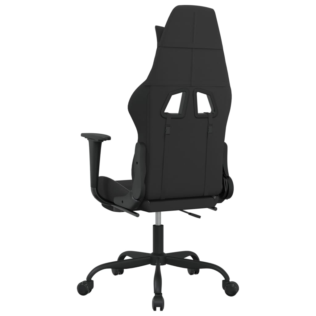 Καρέκλα Gaming Μασάζ Υποπόδιο Μαύρη/Αν. Γκρι Ύφασμα με Υποπόδιο