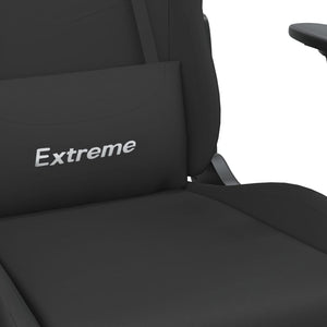 Καρέκλα Μασάζ Gaming Μαύρη Ύφασμα με Υποπόδιο