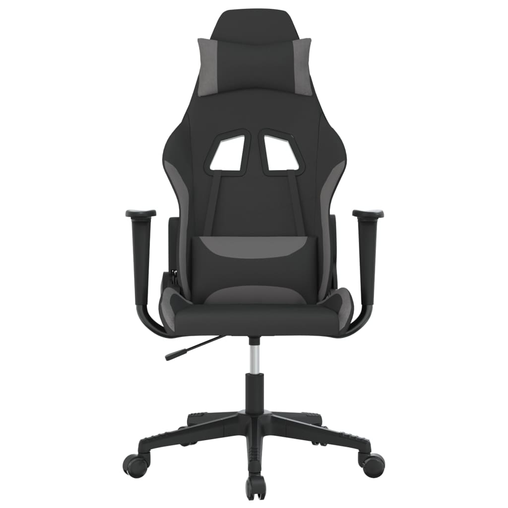 Καρέκλα Μασάζ Gaming Μαύρο και Ανοιχτό Γκρι Υφασμάτινη
