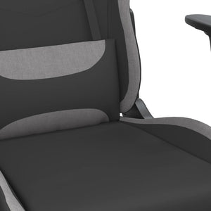 Καρέκλα Μασάζ Gaming Μαύρο και Ανοιχτό Γκρι Υφασμάτινη