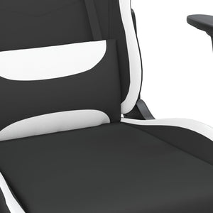 Καρέκλα Μασάζ Gaming Μαύρη και Λευκή Υφασμάτινη