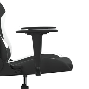 Καρέκλα Μασάζ Gaming Μαύρη και Λευκή Υφασμάτινη