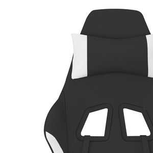 Καρέκλα Μασάζ Gaming Μαύρη και Λευκή Υφασμάτινη