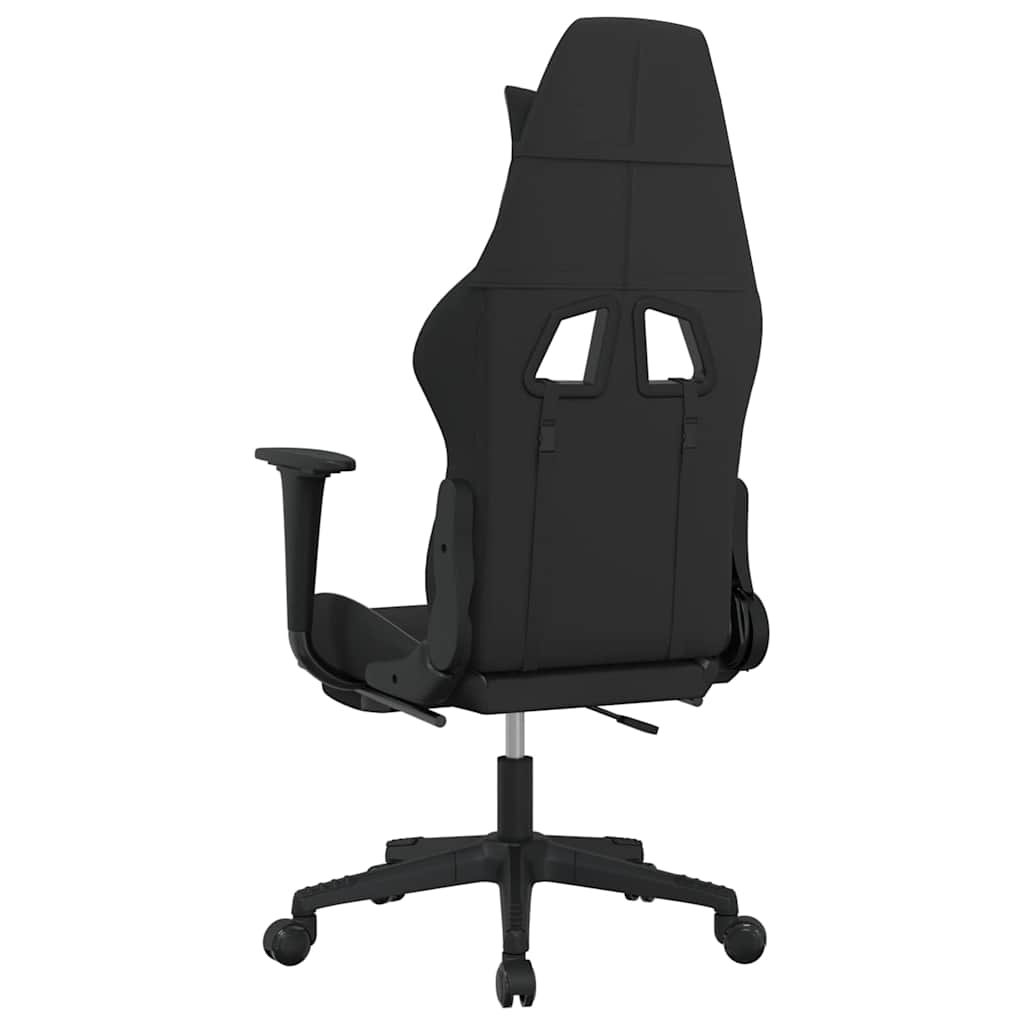 Καρέκλα Gaming Μασάζ Υποπόδιο Μαύρη/Αν. Γκρι Ύφασμα με Υποπόδιο - Pakobazaar