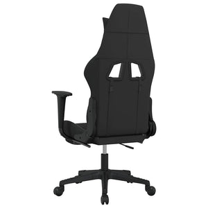 Καρέκλα Gaming Μασάζ Υποπόδιο Μαύρη/Αν. Γκρι Ύφασμα με Υποπόδιο - Pakobazaar