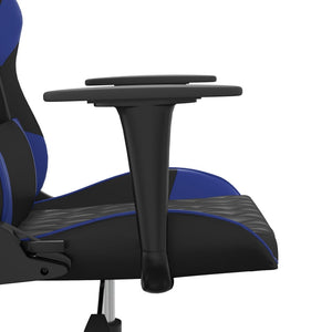 Καρέκλα Gaming Μασάζ Μαύρο/Μπλε από Συνθετικό Δέρμα