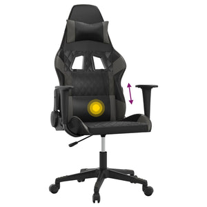 Καρέκλα Gaming Μασάζ Μαύρο/Γκρι από Συνθετικό Δέρμα