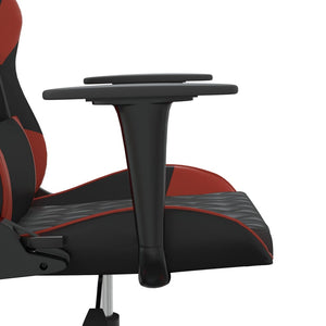 Καρέκλα Gaming Μασάζ Μαύρο/μπορντό από Συνθετικό Δέρμα