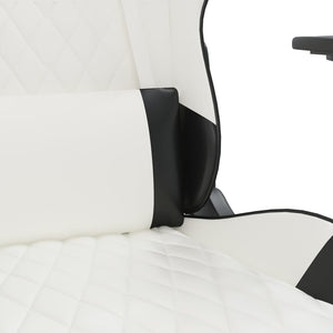 Καρέκλα Gaming Μασάζ Λευκό/Μαύρο από Συνθετικό Δέρμα