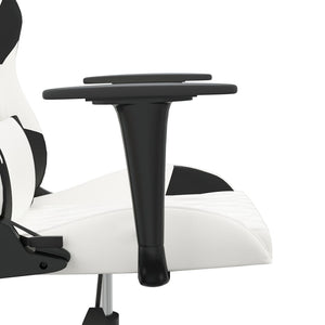 Καρέκλα Gaming Μασάζ Λευκό/Μαύρο από Συνθετικό Δέρμα