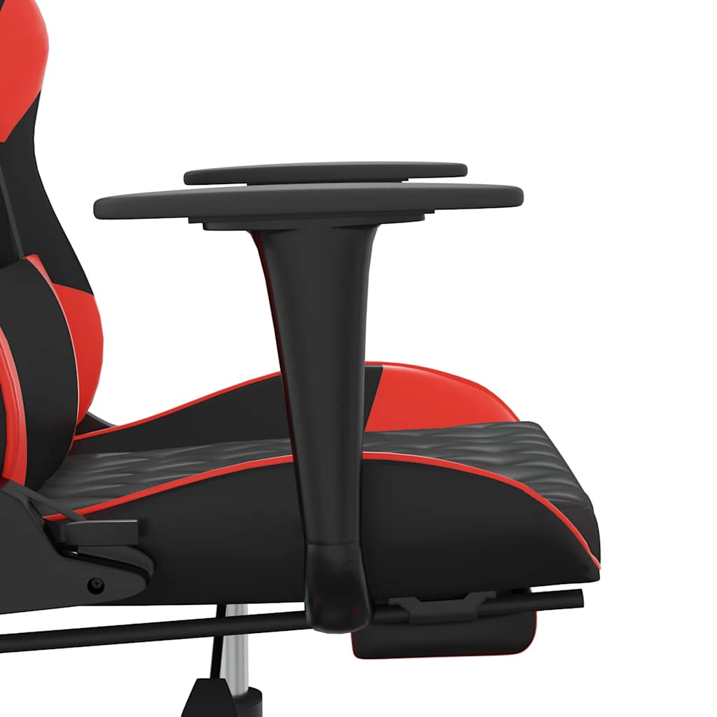 Καρέκλα Gaming Μασάζ Υποπόδιο Μαύρο/Πράσινο από Συνθετικό Δέρμα