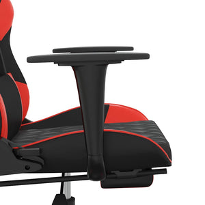 Καρέκλα Gaming Μασάζ Υποπόδιο Μαύρο/Πράσινο από Συνθετικό Δέρμα
