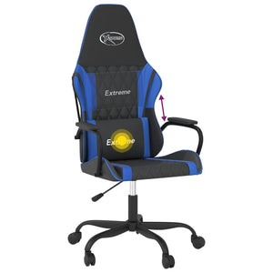 Καρέκλα Gaming Μασάζ Μαύρο/Μπλε από Συνθετικό Δέρμα