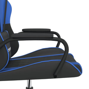 Καρέκλα Gaming Μασάζ Μαύρο/Μπλε από Συνθετικό Δέρμα