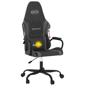 Καρέκλα Gaming Μασάζ Μαύρο/Γκρι από Συνθετικό Δέρμα
