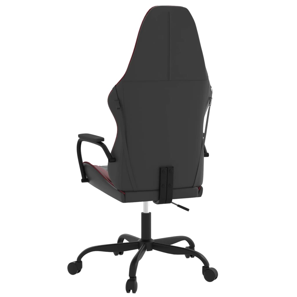 Καρέκλα Gaming Μασάζ Μαύρο/μπορντό από Συνθετικό Δέρμα