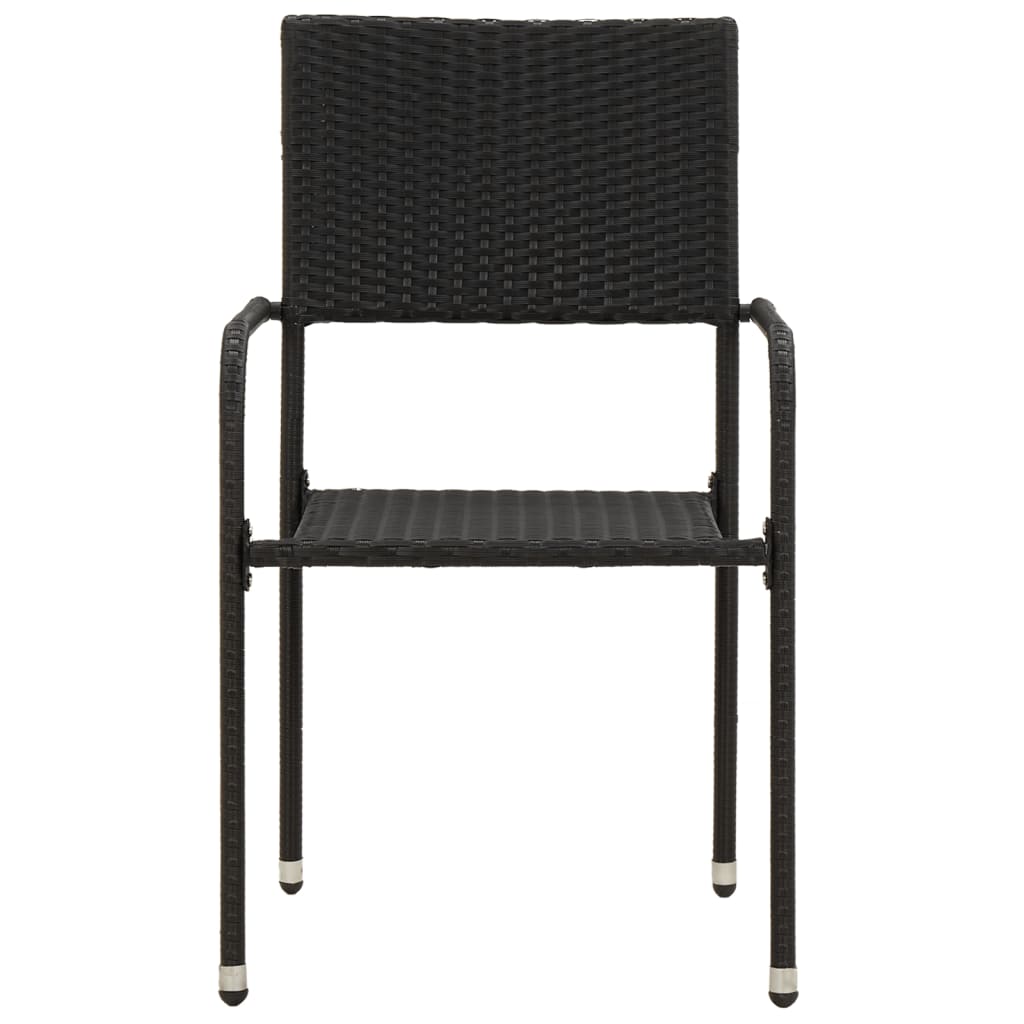 Σετ Τραπεζαρίας Εξωτ. Χώρου 7 τεμ. Μαύρο από Συνθετικό Ρατάν