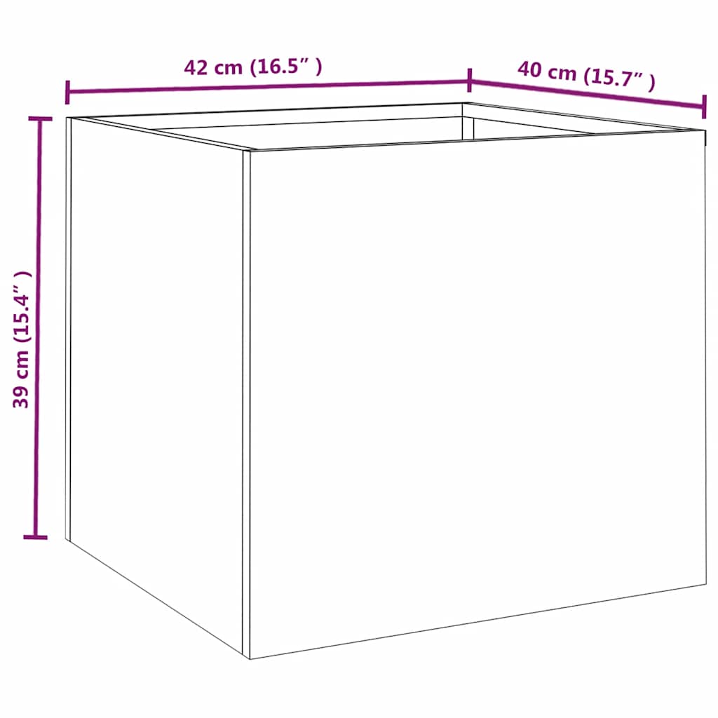 Ζαρντινιέρα 42x40x39 εκ. Ατσάλι Σκληρυθέν στον Αέρα - Pakobazaar