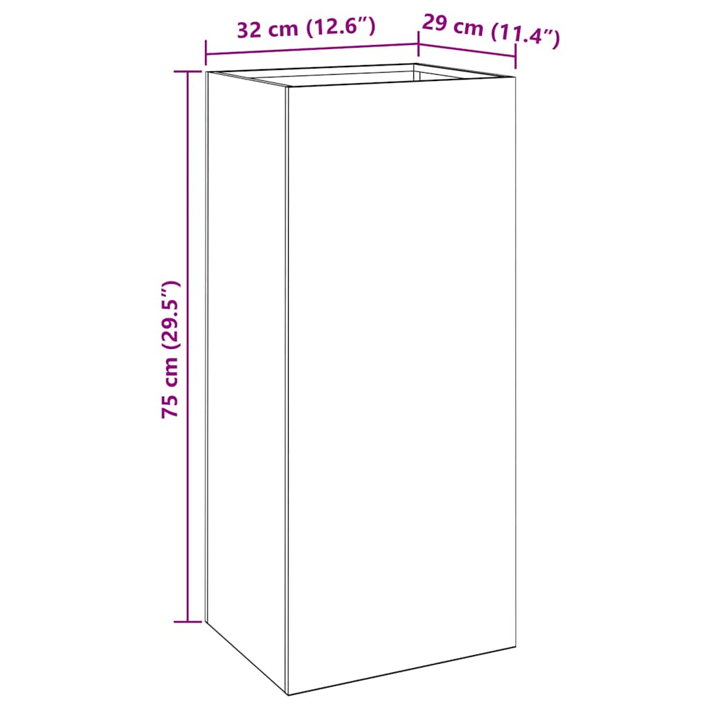 Ζαρντινιέρα 32x29x75 εκ. Ατσάλι Σκληρυθέν στον Αέρα