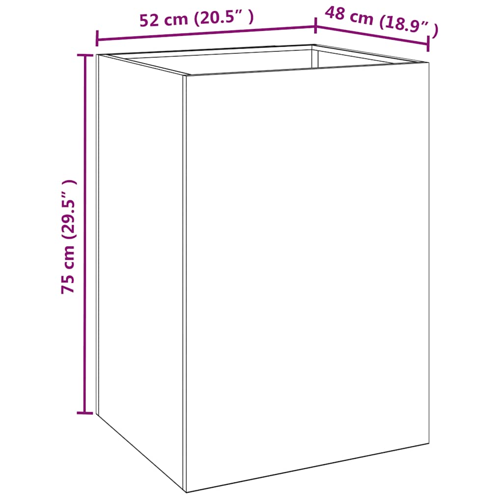 Ζαρντινιέρα 52x48x75 εκ. Ατσάλι Σκληρυθέν στον Αέρα - Pakobazaar