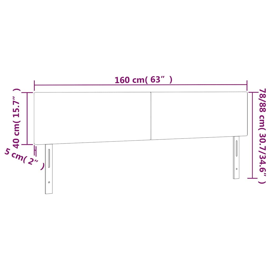 Κεφαλάρια Καφέ 160x5x78/88 εκ. από Συνθετικό Δέρμα