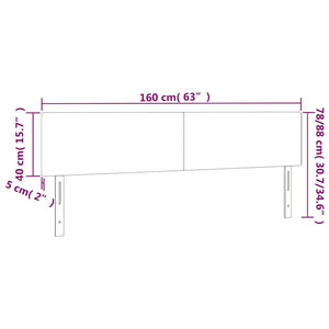 Κεφαλάρια Καφέ 160x5x78/88 εκ. από Συνθετικό Δέρμα