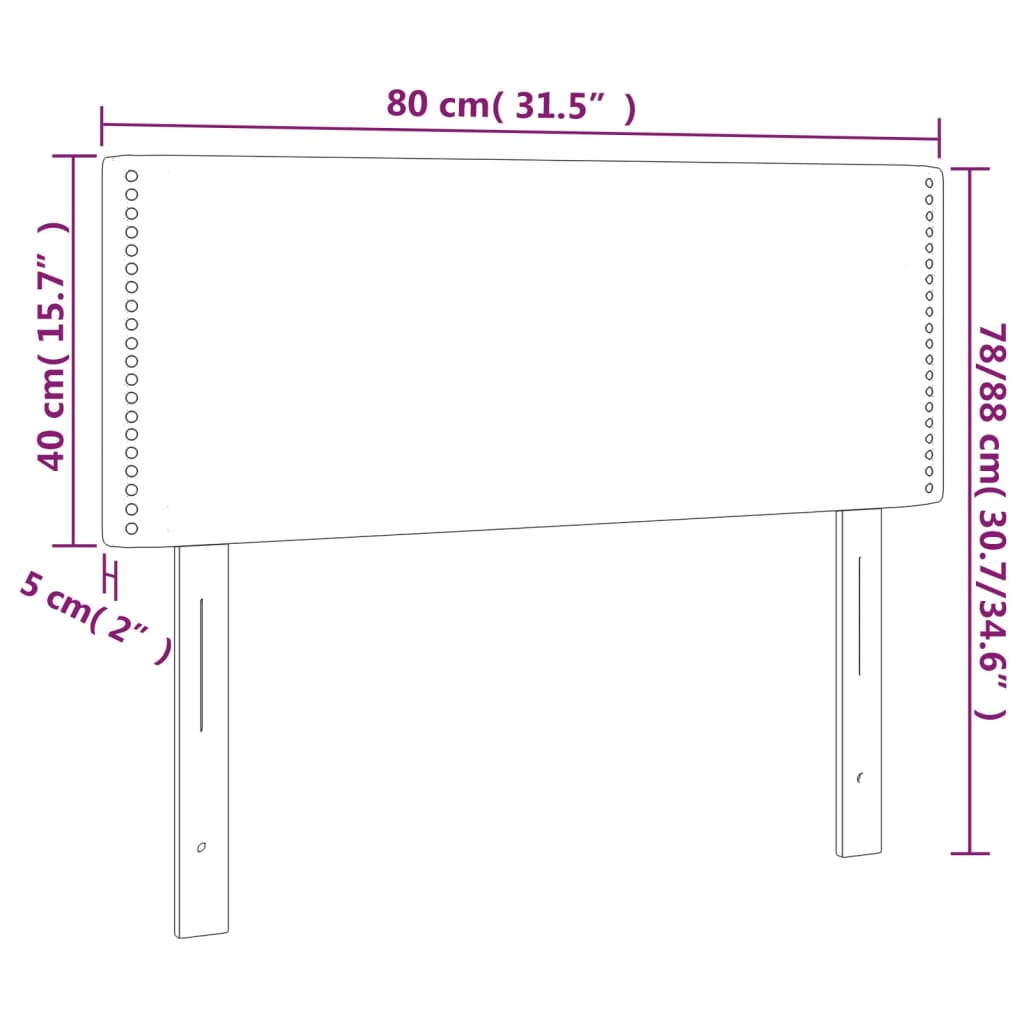 Κεφαλάρι Κρεβατιού Taupe 80 x 5 x 78/88 εκ. Υφασμάτινο
