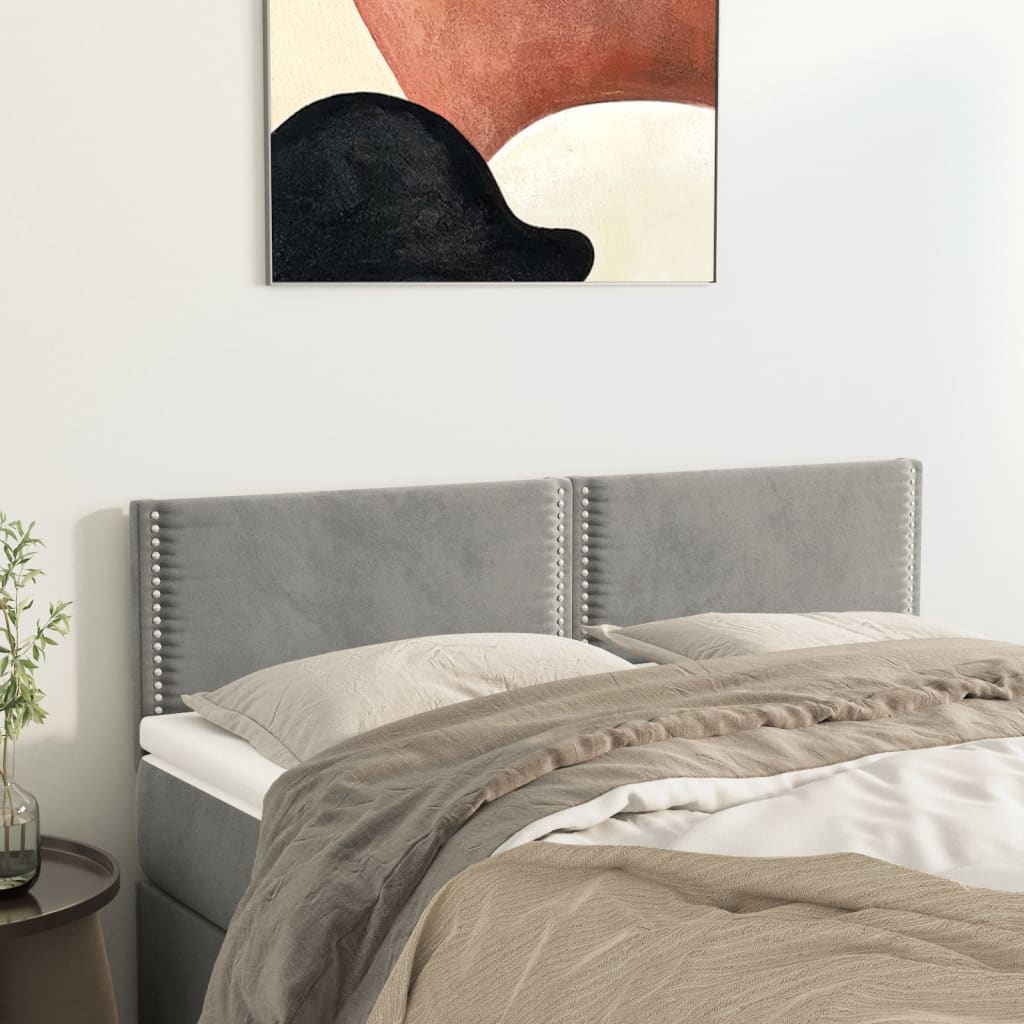 Κεφαλάρια Αν. Γκρι Βελούδινα 144x5x78/88 εκ.
