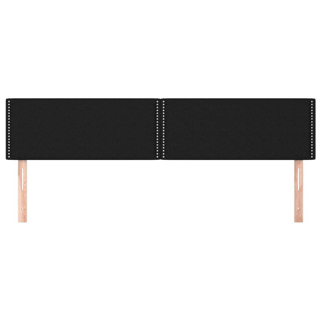 Κεφαλάρια Κρεβατιού 2 τεμ. Μαύρο 90x5x78/88 εκ. Υφασμάτινο